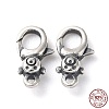 925 Thailand Sterling Silver Lobster Claw Clasp Rhinestone Settings STER-D003-05B-AS-3