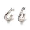Brass Micro Pave Cubic Zirconia Stud Earrings EJEW-P254-02P-1