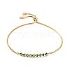 Enamel Heart with Evil Eye Link Slider Bracelet with Cubic Zirconia BJEW-E015-05G-M-2