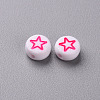 White Opaque Acrylic Beads MACR-N008-41-3