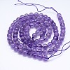 Natural Amethyst Round Bead Strands G-M212-8mm-01A-2
