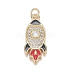 Brass Micro Clear Cubic Zirconia Pendants ZIRC-F120-083G-1