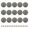 15Pcs 1-Hole Alloy & Plastic Beads Buttons BUTT-HY0001-11D-1