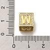 Brass Cubic Zirconia Beads KK-Q818-01W-G-3