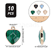 ARRICRAFT 10rolls 10 Style Electroplate Labradorite & White Jade & Amazonite & Tiger Eye & Picture Jasper & White Jade & Rose Quartz & Howlite & Malachite Gemstone Pendants G-AR0003-95G-2