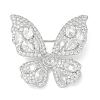 Butterfly Brass Cubic Zirconia Brooches  JEWB-Q013-01P-1