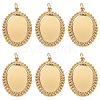 6Pcs 304 Stainless Steel Pendant Cabochon Settings STAS-BBC0004-68G-1