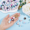112PCS 8Colors UV Plating Rainbow Iridescent Acrylic Beads OACR-DC0001-21-3
