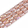 Electroplate Transparent Glass Beads Strands EGLA-N002-25-C01-1