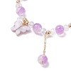 Alloy Acrylic Butterfly Charm Bracelets BJEW-JB12761-4