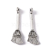Tibetan Style Zinc Alloy Broom Pendants X-TIBEP-R334-317AS-RS-1