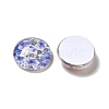 Half Round/Dome Floral Printed Glass Flatback Cabochons X-GGLA-A002-12mm-UU-3