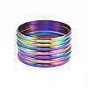 Fashion 304 Stainless Steel Bangle Sets BJEW-L664-024D-C-1