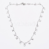 Non-Tarnish 304 Stainless Steel Love Heart Charm Necklaces NJEW-G336-03P-1