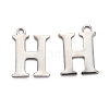 Tarnish Resistant 304 Stainless Steel Alphabet Charms STAS-H122-H-P-1