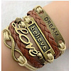 Suede & Imitation Leather Cord Knitted Multi-strand Bracelets WGD6FE3-29-1