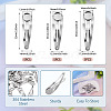 15Pcs 3 Styles 304 Stainless Steel Snap Hair Clip Finding STAS-TA0006-49-4