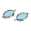 Synthetic Turquoise Faceted Leaf Pendants G-I375-04P-06-2