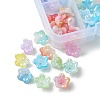 120Pcs 8 Colors UV Plating Iridescent Acrylic Bead Caps OACR-FS0001-64-6