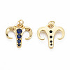 Brass Micro Pave Cubic Zirconia Pendants KK-T004-107G-02-2