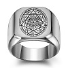 The Seven-Pointed Star Pattern 304 Stainless Steel Finger Rings FS-WGB7142-08-1