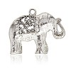 Alloy Rhinestone Elephant Pendants ALRI-J057-01AS-2