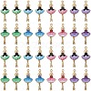 32Pcs 8 Colors Printed Alloy Pendants ENAM-SC0005-39-1