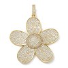 Rack Plating Brass Micro Pave Clear Cubic Zirconia Pendants KK-G515-47G-1