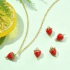 5Pcs Brass FireBrick Enamel Connector Charms KK-CJ0003-26B-6
