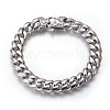 Tarnish Resistant 201 Stainless Steel Curb Chain Bracelets BJEW-P244-01P-1