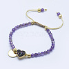 Natural Amethyst Braided Bead Bracelets BJEW-I258-G01-1