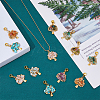 28Pcs 7 Styles Tibetan Style Alloy Gemstone Chip European Dangle Charms PALLOY-FH00009-4