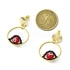 Evil Eye Handmade Glass Seed Beads Dangle Stud Earrings EJEW-MZ00371-02-3