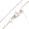 1mm Rack Plating Brass Box Chain Adjustable Slider Necklaces for Women Men MAK-L044-01S-2