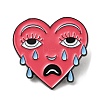 Heart with Crying Face Enamel Pin JEWB-B006-05B-1