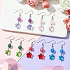 Star Resin and Glass Dangle Earrings EJEW-JE06041-2