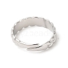 Non-Tarnish 304 Stainless Steel Twist Rope Shape Open Cuff Ring for Women RJEW-E063-31P-3