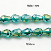 Electroplate Glass Beads Strands EGLA-D015-12x8mm-26-2