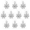 10Pcs 430 Stainless Steel Small Flower Pendants JX236A-1