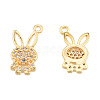 Brass Micro Pave Clear Cubic Zirconia Charms KK-N231-379-1