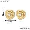 Flower 304 Stainless Steel Stud Earrings STAS-OY016-83G-2