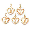 Brass Micro Pave Clear Cubic Zirconia Pendants KK-N233-166-1