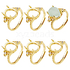 6Pcs Rack Plating Oval Brass Micro Pave Cubic Zirconia Adjustable Solitaire Ring Components KK-DC0005-11-1