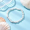 Electroplated Nuggets Shell Pearl Beaded Stretch Bracelets for Women BJEW-JB10710-2