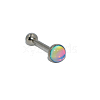 304 Stainless Steel Enamel Flat Round Straight Barbell Piercing Tongue Rings for Women Men WG3BA20-21-1