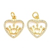 Brass Micro Pave Clear Cubic Zirconia Pendants CU-CBA3D67-05C-G-1