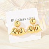 Heart 304 Stainless Steel Dangle Stud Earrings EJEW-A125-48G-1