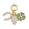 Brass Micro Pave Cubic Zirconia Pendants KK-Q006-63G-1