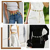 4Pcs 4 Styles Zinc Alloy with Resin Synthetic Turquoise Oval Link Waist Belly Chains AJEW-PH0009-01-5