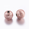 Brass Textured Beads KK-K197-C-38RG-1